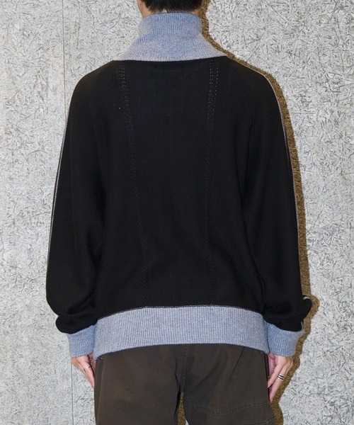RICE NINE TEN(ライスナインテン)の「KNITTED TRACK JACKET(ニット/セーター・メンズ・ブラック・2/1)」の7枚目の写真