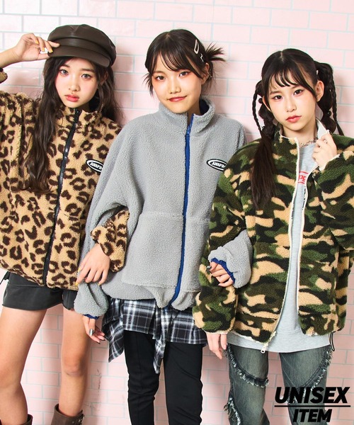 ANAP GｉRL（アナップガール）の「ANAPR＋S 撥水加工 リバーシブル ボア ブルゾン 【ユニセックス】【キッズお揃い】（ブルゾン・キッズ・ブラック/ネイビー/ベージュ・S/XS/M）」の4枚目の写真