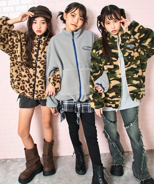 ANAP GｉRL（アナップガール）の「ANAPR＋S 撥水加工 リバーシブル ボア ブルゾン 【ユニセックス】【キッズお揃い】（ブルゾン・キッズ・ブラック/ネイビー/ベージュ・S/XS/M）」の7枚目の写真