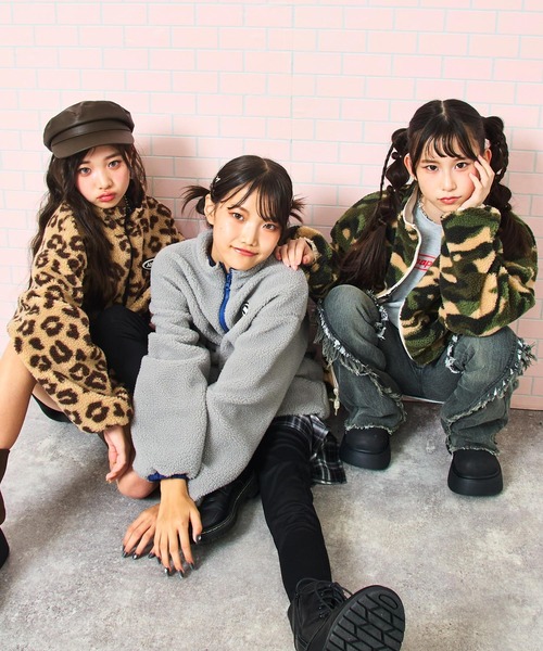 ANAP GｉRL（アナップガール）の「ANAPR＋S 撥水加工 リバーシブル ボア ブルゾン 【ユニセックス】【キッズお揃い】（ブルゾン・キッズ・ブラック/ネイビー/ベージュ・S/XS/M）」の6枚目の写真