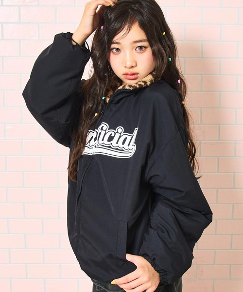 ANAP GｉRL（アナップガール）の「ANAPR＋S 撥水加工 リバーシブル ボア ブルゾン 【ユニセックス】【キッズお揃い】（ブルゾン・キッズ・ブラック/ネイビー/ベージュ・S/XS/M）」の8枚目の写真