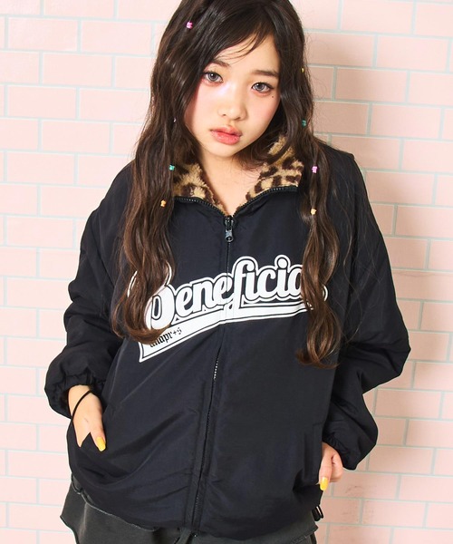 ANAP GｉRL（アナップガール）の「ANAPR＋S 撥水加工 リバーシブル ボア ブルゾン 【ユニセックス】【キッズお揃い】（ブルゾン・キッズ・ブラック/ネイビー/ベージュ・S/XS/M）」の9枚目の写真