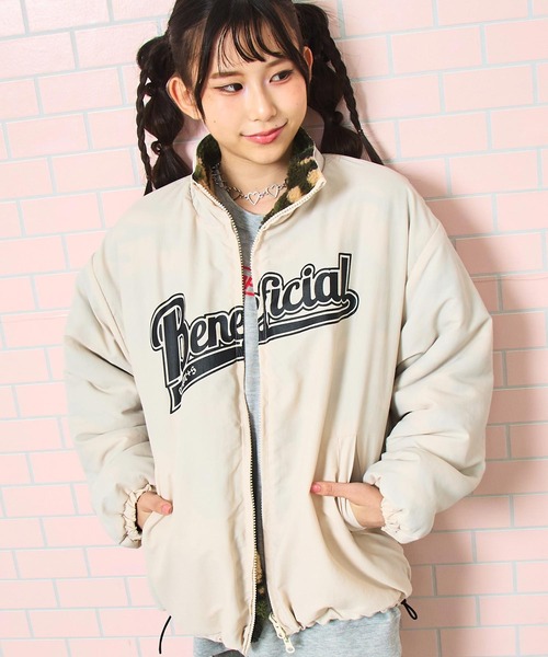 ANAP GｉRL（アナップガール）の「ANAPR＋S 撥水加工 リバーシブル ボア ブルゾン 【ユニセックス】【キッズお揃い】（ブルゾン・キッズ・ブラック/ネイビー/ベージュ・S/XS/M）」の20枚目の写真