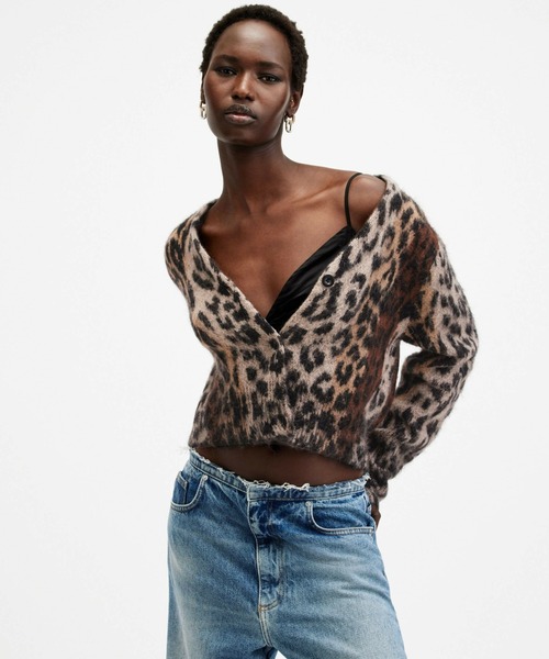 ALLSAINTS(オールセインツ)の「ALLSAINTS WICK LEX CARDIGAN(カーディガン/ボレロ・レディース・ブラウン系その他・X-SMALL/SMALL/MEDIUM)」の1枚目の写真