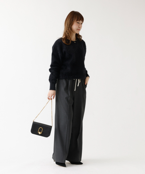 DESIGNWORKS（デザインワークス）の「スマートラメストライプレイヤードパンツ（その他パンツ・レディース・ブラック/グレー・フリー）」の7枚目の写真