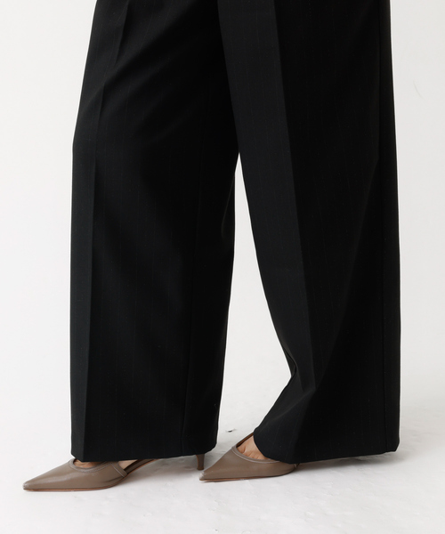 DESIGNWORKS（デザインワークス）の「スマートラメストライプレイヤードパンツ（その他パンツ・レディース・ブラック/グレー・フリー）」の19枚目の写真