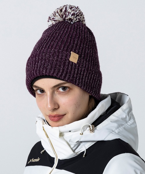 phenix(フェニックス)の「phenix(フェニックス)Mix Pompon Bright Watch Hat ミックスポンポン ブライト ニットハット(保温性/吸汗速乾)(ニットキャップ/ビーニー・レディース・ホワイト/ブラック/ベージュ/サファリグリーン/バーガンディー・ONE SIZE)」の5枚目の写真