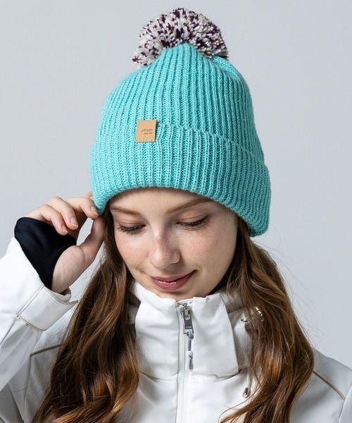 phenix(フェニックス)の「phenix(フェニックス)Mix Pompon Bright Watch Hat ミックスポンポン ブライト ニットハット(保温性/吸汗速乾)(ニットキャップ/ビーニー・レディース・ホワイト/ブラック/ベージュ/サファリグリーン/バーガンディー・ONE SIZE)」の4枚目の写真