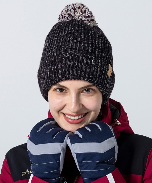 phenix(フェニックス)の「phenix(フェニックス)Mix Pompon Bright Watch Hat ミックスポンポン ブライト ニットハット(保温性/吸汗速乾)(ニットキャップ/ビーニー・レディース・ホワイト/ブラック/ベージュ/サファリグリーン/バーガンディー・ONE SIZE)」の1枚目の写真