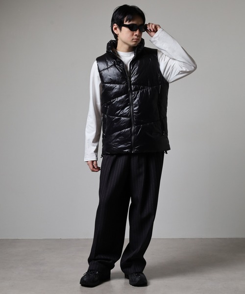FUNALIVE(ファンアライブ)の「中綿スタンド切り替えベスト(撥水・防風加工)unisex(ダウンベスト・メンズ・ネイビー/ブラック/グレー・L/M/LL)」の16枚目の写真