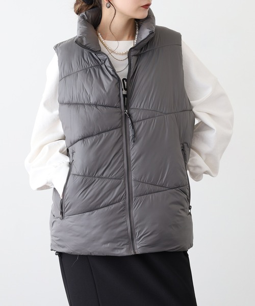 FUNALIVE(ファンアライブ)の「中綿スタンド切り替えベスト(撥水・防風加工)unisex(ダウンベスト・メンズ・ネイビー/ブラック/グレー・L/M/LL)」の17枚目の写真