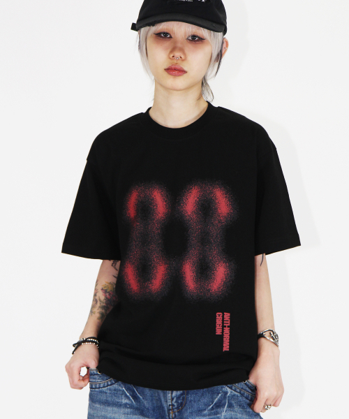 CRIGUN(クリガン)の「エフェクトグラフィックス セミオーバーフィット 半袖Tシャツ ブラック(Tシャツ/カットソー・レディース・ブラック・XX-LARGE/SMALL/MEDIUM/LARGE/X-LARGE)」の2枚目の写真