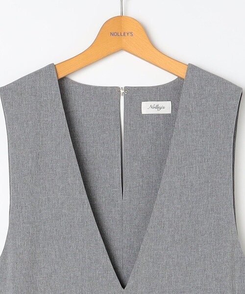 NOLLEY’S（ノーリーズ）の「ウォッシャブルVネックサロペット（つなぎ/オールインワン・レディース・ブラック/グレー・36/38）」の18枚目の写真