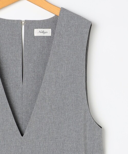 NOLLEY’S（ノーリーズ）の「ウォッシャブルVネックサロペット（つなぎ/オールインワン・レディース・ブラック/グレー・36/38）」の20枚目の写真
