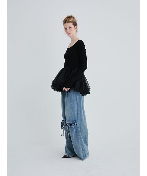 SORIN(ソリン )の「Tulle Panel Hem Top/チュールパネルヘムトップ(Tシャツ/カットソー・レディース・オフホワイト/ブラック/カーキ・38)」の10枚目の写真