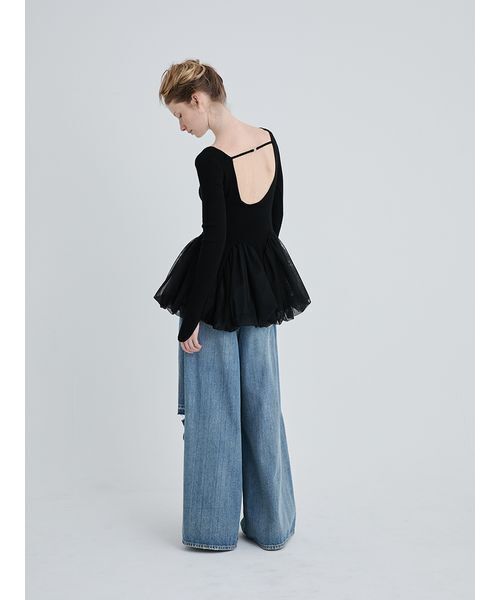 SORIN(ソリン )の「Tulle Panel Hem Top/チュールパネルヘムトップ(Tシャツ/カットソー・レディース・オフホワイト/ブラック/カーキ・38)」の11枚目の写真