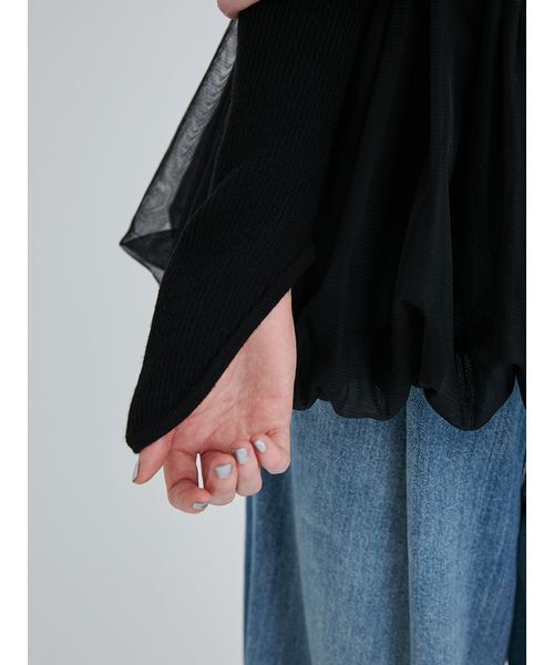 SORIN(ソリン )の「Tulle Panel Hem Top/チュールパネルヘムトップ(Tシャツ/カットソー・レディース・オフホワイト/ブラック/カーキ・38)」の17枚目の写真