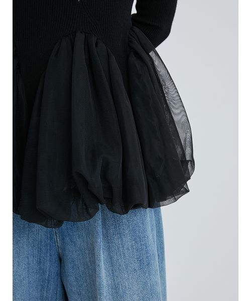 SORIN(ソリン )の「Tulle Panel Hem Top/チュールパネルヘムトップ(Tシャツ/カットソー・レディース・オフホワイト/ブラック/カーキ・38)」の18枚目の写真