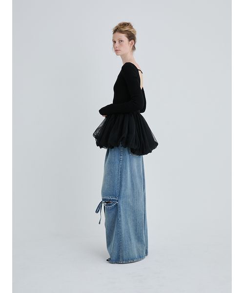 SORIN(ソリン )の「Tulle Panel Hem Top/チュールパネルヘムトップ(Tシャツ/カットソー・レディース・オフホワイト/ブラック/カーキ・38)」の22枚目の写真