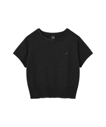 ステッチポイントスリットハーフニット CHARCOAL