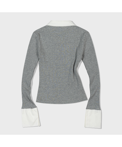 MOAA（モア）の「Cuff Collared Knit Top (GRAY)（シャツ/ブラウス・レディース・その他・SMALL/MEDIUM）」の3枚目の写真