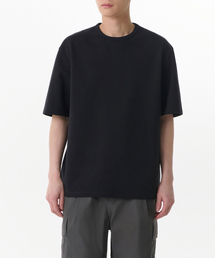 ヘビーポンテリラックスクルーネックTシャツ[ブラック]
