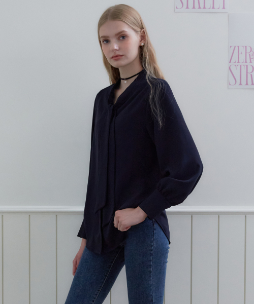 ZEROSTREET（ゼロストリート）の「[10カラー] タイブラウス（シャツ/ブラウス・レディース・パープル/Beige/イエロー/グレー系/PINK/ブラウン/ブラック/アイボリー/ネイビー/ブルー/ラベンダー/ライトイエロー・MEDIUM/SMALL）」の17枚目の写真