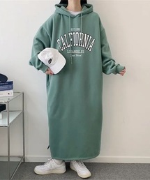 SHEPP（シープ）の「カレッジロゴルーズパーカーワンピ（ワンピース）」