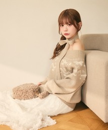 リボン付きベージュニットセーター ニット/セーター（ベージュ系・リボン）ファッション通販 - ZOZOTOWN