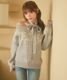 paloma wool 淡い水色 オフショルダー ニットセーター Paloma wool ライトブルー オフショルダー ニット