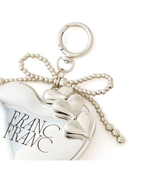 チャーム付き ミラー＆ブラシ シルバー（その他ビューティーグッズ