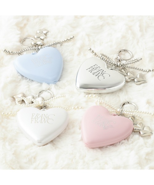 チャーム付き ミラー＆ブラシ シルバー（その他ビューティーグッズ