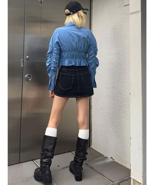 EMODA（エモダ）の「サイドリボンストリングシャツ（シャツ/ブラウス・レディース・ブルー/グレー/ホワイト・FREE）」の19枚目の写真