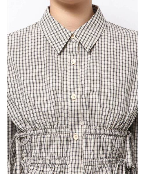 EMODA（エモダ）の「サイドリボンストリングシャツ（シャツ/ブラウス・レディース・ブルー/グレー/ホワイト・FREE）」の15枚目の写真