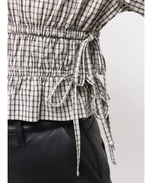 EMODA（エモダ）の「サイドリボンストリングシャツ（シャツ/ブラウス・レディース・ブルー/グレー/ホワイト・FREE）」の13枚目の写真