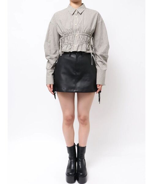 EMODA（エモダ）の「サイドリボンストリングシャツ（シャツ/ブラウス・レディース・ブルー/グレー/ホワイト・FREE）」の11枚目の写真