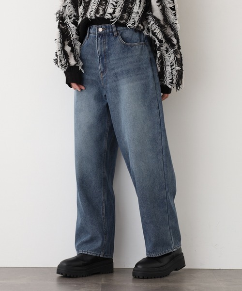 .WORKS(ドットワークス)の「.works 裏シャギーデニムワイドパンツ(デニムパンツ・レディース・ブルー/ネイビー・S-Long/M-Long/L-Long/S-Short/M-Short/L-Short)」の7枚目の写真