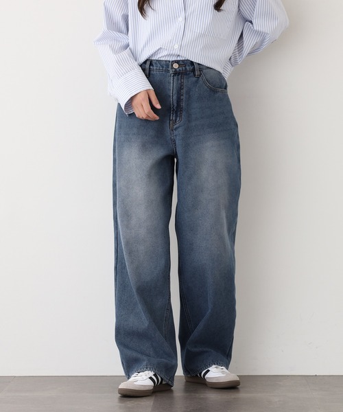 .WORKS(ドットワークス)の「.works 裏シャギーデニムワイドパンツ(デニムパンツ・レディース・ブルー/ネイビー・S-Long/M-Long/L-Long/S-Short/M-Short/L-Short)」の16枚目の写真