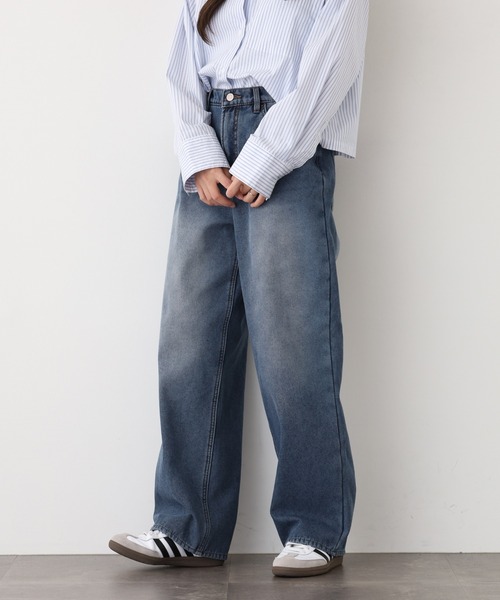 .WORKS(ドットワークス)の「.works 裏シャギーデニムワイドパンツ(デニムパンツ・レディース・ブルー/ネイビー・S-Long/M-Long/L-Long/S-Short/M-Short/L-Short)」の15枚目の写真