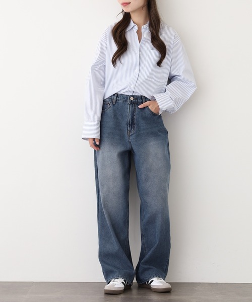 .WORKS(ドットワークス)の「.works 裏シャギーデニムワイドパンツ(デニムパンツ・レディース・ブルー/ネイビー・S-Long/M-Long/L-Long/S-Short/M-Short/L-Short)」の18枚目の写真