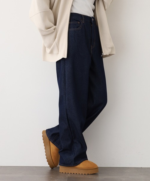 .WORKS(ドットワークス)の「.works 裏シャギーデニムワイドパンツ(デニムパンツ・レディース・ブルー/ネイビー・S-Long/M-Long/L-Long/S-Short/M-Short/L-Short)」の12枚目の写真