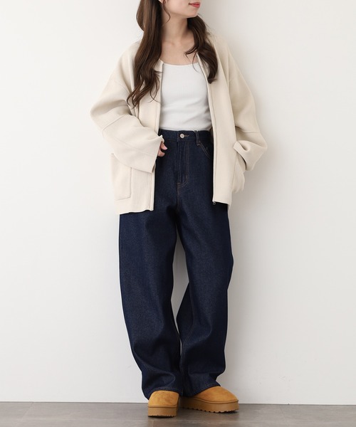 .WORKS(ドットワークス)の「.works 裏シャギーデニムワイドパンツ(デニムパンツ・レディース・ブルー/ネイビー・S-Long/M-Long/L-Long/S-Short/M-Short/L-Short)」の14枚目の写真