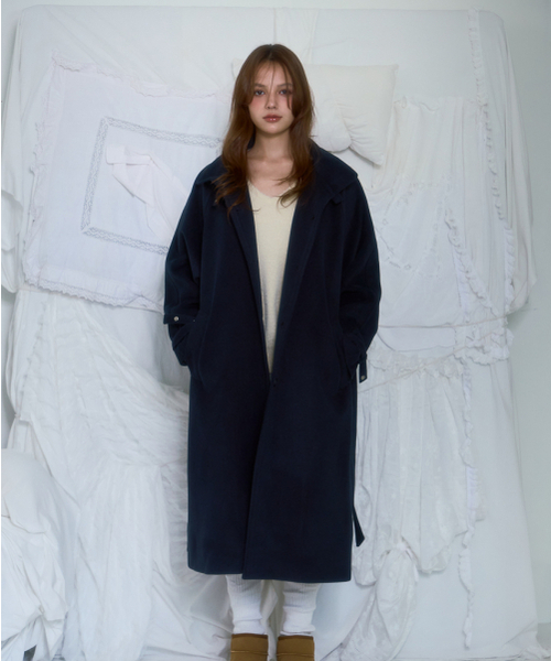 ROSEFRANTZ（ロゼフランツ）の「Half-neck Overfit Long Coat [Navy]（チェスターコート・レディース・ネイビー・OS）」の9枚目の写真