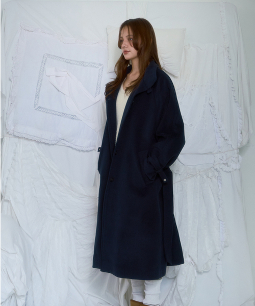 ROSEFRANTZ（ロゼフランツ）の「Half-neck Overfit Long Coat [Navy]（チェスターコート・レディース・ネイビー・OS）」の10枚目の写真