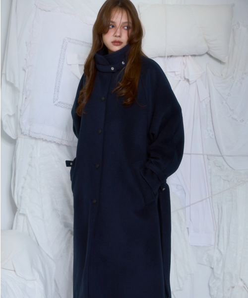ROSEFRANTZ（ロゼフランツ）の「Half-neck Overfit Long Coat [Navy]（チェスターコート・レディース・ネイビー・OS）」の13枚目の写真