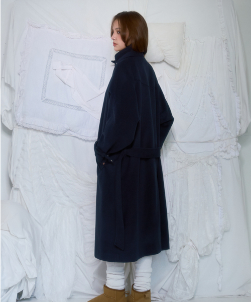 ROSEFRANTZ（ロゼフランツ）の「Half-neck Overfit Long Coat [Navy]（チェスターコート・レディース・ネイビー・OS）」の2枚目の写真