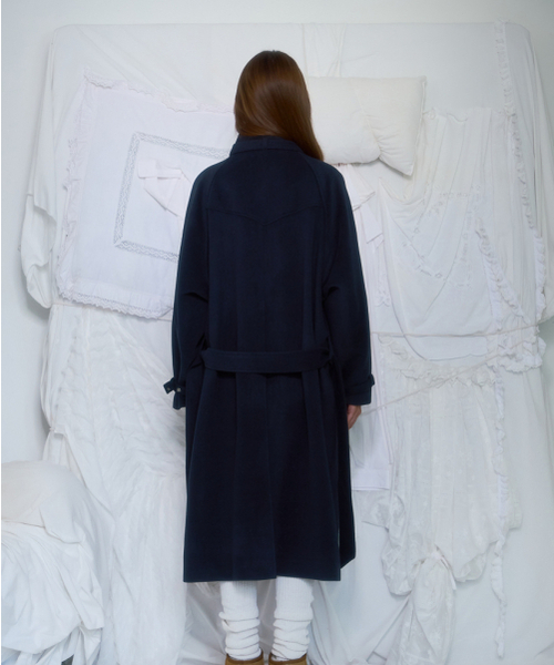 ROSEFRANTZ（ロゼフランツ）の「Half-neck Overfit Long Coat [Navy]（チェスターコート・レディース・ネイビー・OS）」の3枚目の写真