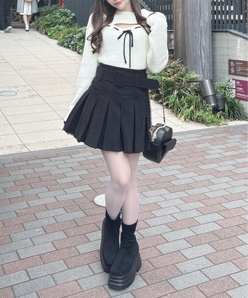 one way（ワンウェイ）の「モックネックレイヤード風ニット（Tシャツ/カットソー・レディース・ブラック/グレー/ホワイト/ピンク・FREE）」の12枚目の写真