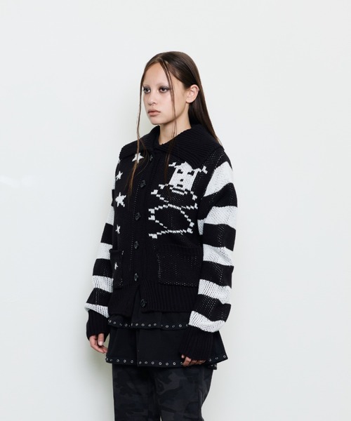 LUVISTRUE(ラヴイズトゥルー)の「EV SKELETON KNIT CARDIGAN(カーディガン/ボレロ・レディース・クリーム/ブラック・FREE)」の8枚目の写真