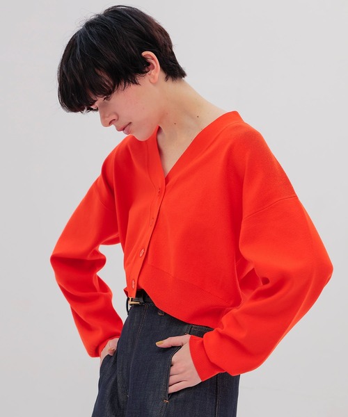 DRESSLAVE（ドレスレイブ）の「playful color short cardigan(プレイフルカラーショート丈カーディガン)（Tシャツ/カットソー・レディース・オレンジ/イエロー/ラベンダー・38）」の4枚目の写真